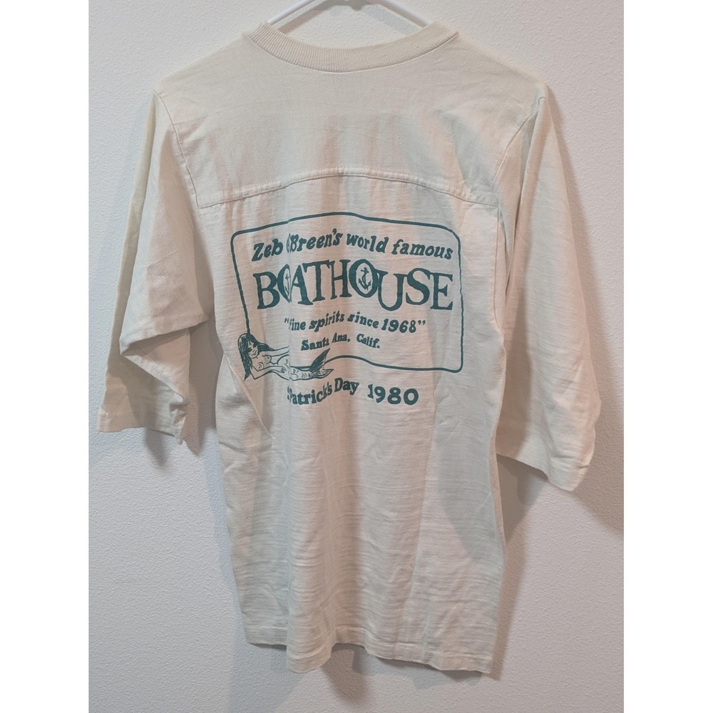 Bathhouse Mermaid St.patricks day college Graphic Tee - Cream with Green Print